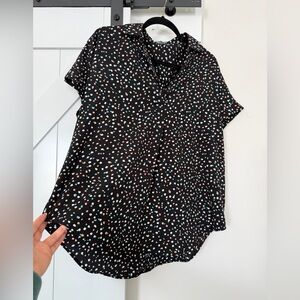 Women's Black Polka Dot Top